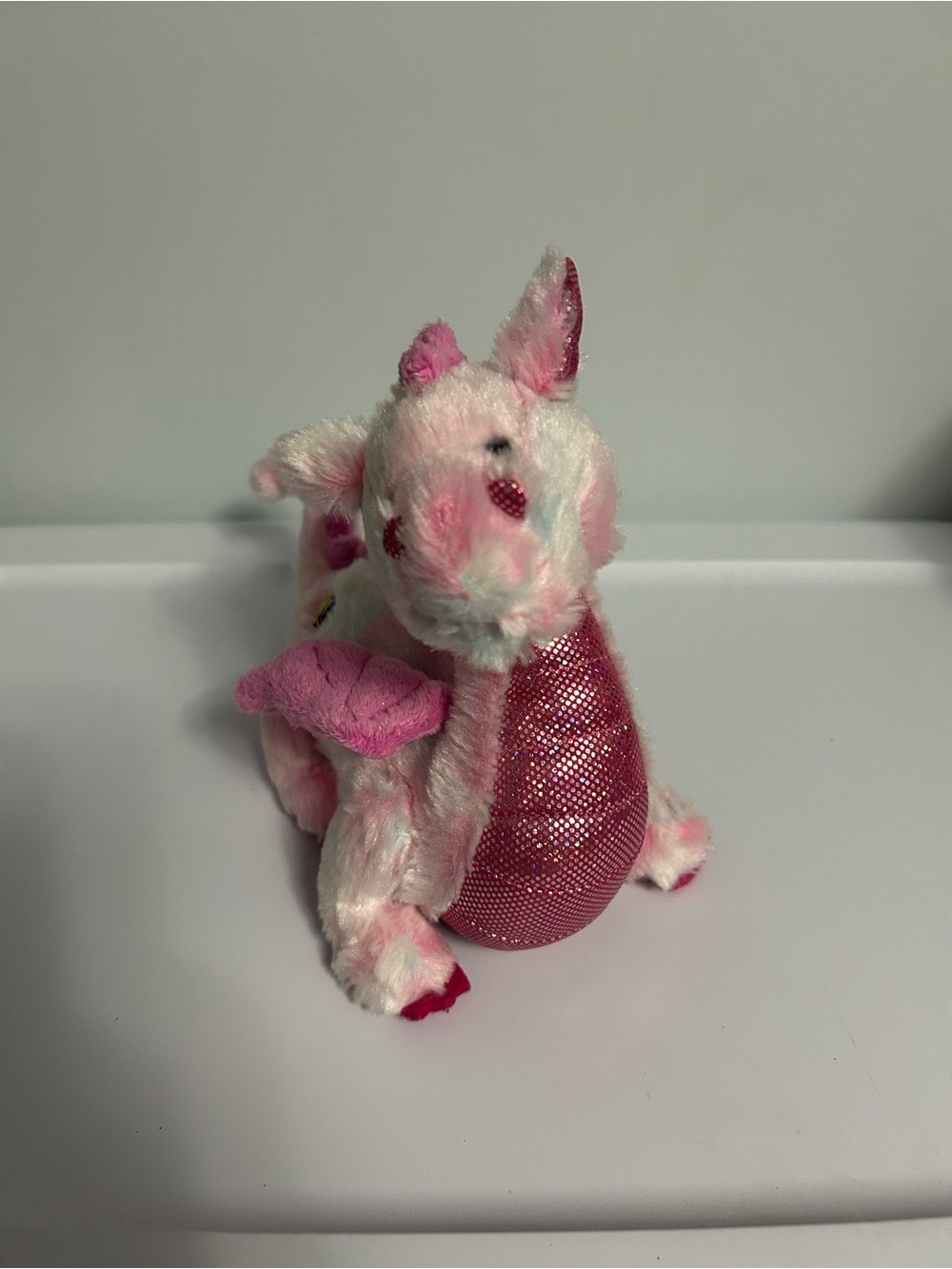 Webkinz Pink Plush Dragon Stuffed Animal - Soft Sparkle Belly